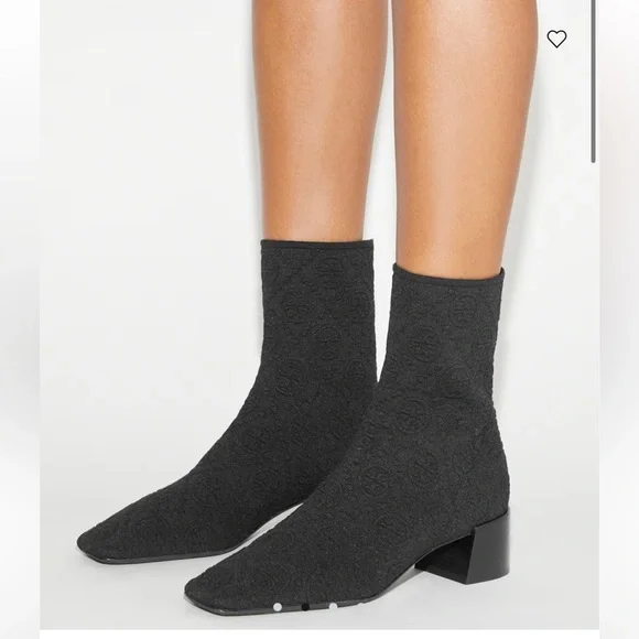 Tory Burch stretch ankle logo jacquard boot - Picture 3 of 11